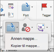 Flytte eller kopiere meldinger mellom mapper