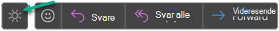 Bytt til lys bakgrunn-knappen i Outlook.