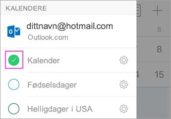 Se etter kalendersynkronisering