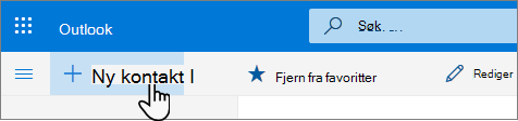 Et skjermbilde av Ny kontakt-knappen
