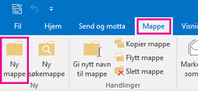 Klikk Ny mappe på fanen Mappe.
