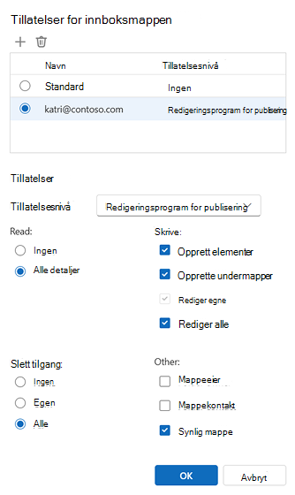 Tillatelser for mappe