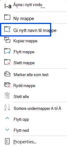 Skjermbilde av markøren som holdes over Mer-knappen i navigasjonsruten i Outlook på nettet