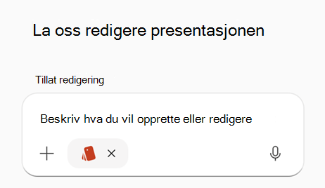 Skjermbilde som viser ledetekst med merkepakke valgt i PPT.