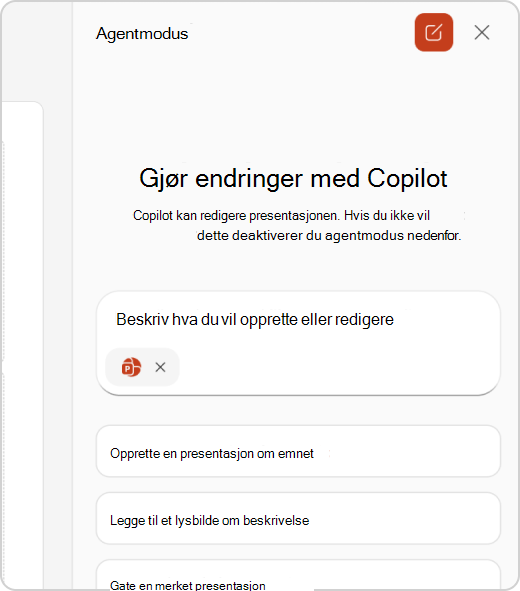 Chatterute i agentmodus