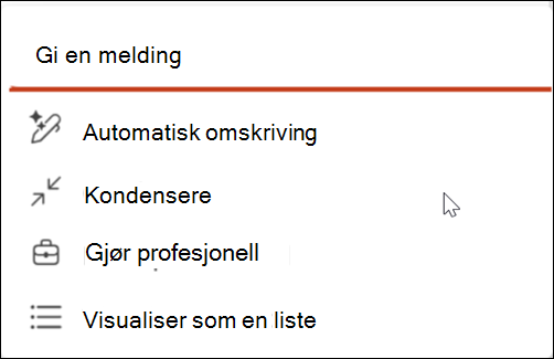 Skjermbilde av ikonet for automatisk omskriving av penn.