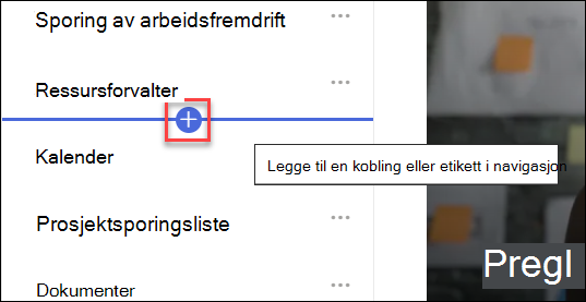 skjermbilde av Legg til en ny kobling til navigasjonen
