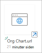 Skjermbilde av en ny nettadresse i et moderne SharePoint-dokumentbibliotek.