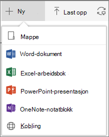 Office 365 – Opprette en ny mappe eller et dokument