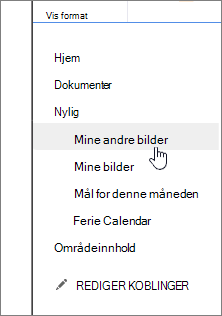 Nylig opprettede elementer