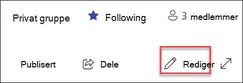 Forhåndsvisning av redigeringsknappen på SharePoint-siden