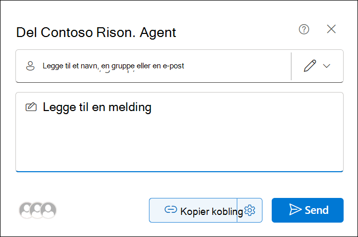Skjermbilde av deling av en agent fra BizChat
