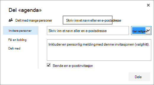 Del-dialogboks