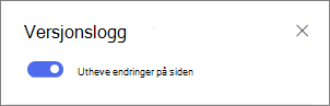 Veksle for å vise versjonsforskjeller på siden
