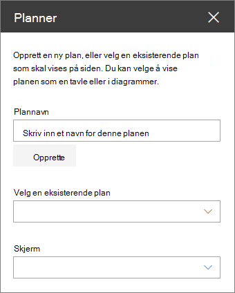 Verktøykasse for nettdel for Planner