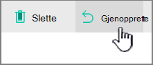 Gjenopprett-knappen i SharePoint Online uthevet