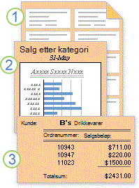 Rapporter som viser formaterte eller beregnede data