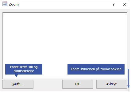 Bruke zoomeboksen