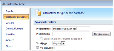 Gi programmet en egendefinert tittel