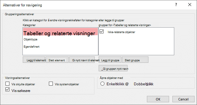 Standard egendefinert kategori