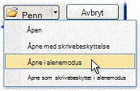 Åpne fil i alenemodus