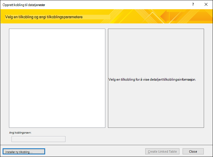 Installere en datatilkobling for webtjeneste