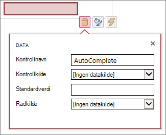 Egenskapsboks for en ny autofullføringsbokskontroll