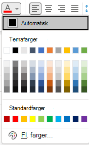 Skriftfarge-menyen i Outlook.