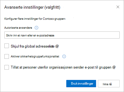 Bilde av avanserte innstillinger