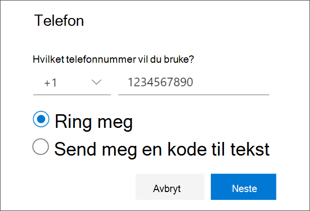 Legg til telefonnummer, og velg telefonsamtaler