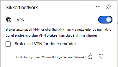 Skjermbilde av VEKSLEKNAPP FOR VPN
