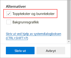 Velg topptekster og bunntekster