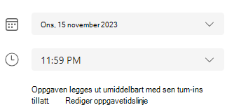 Skjermbilde av forfallsdato.