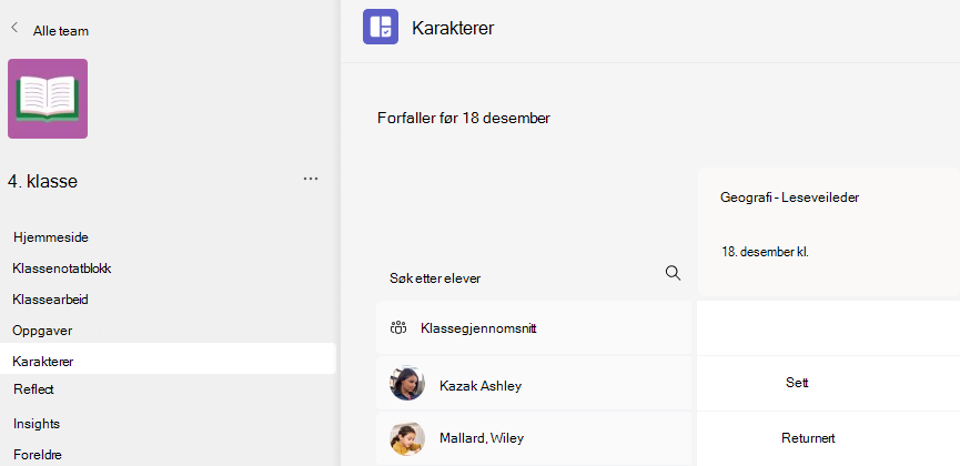 Skjermbilde av karakterer.