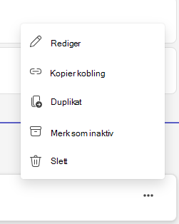 Skjermbilde som viser merkingen av en assignemnt som inaktiv.