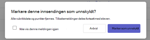 Merk som unnskyldt
