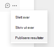 Skjermbilde av alternativet Publisere resultater.