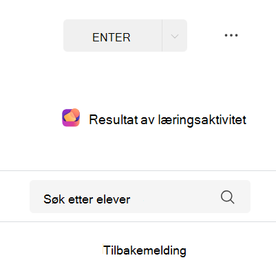 Skjermbilde av resultatet av læringsaktiviteten.