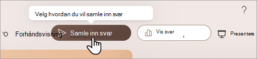 Skjermbilde som viser hvor du kan angi hvordan du vil samle inn svar i Microsoft Forms.