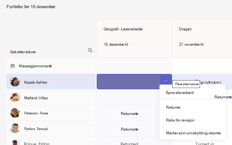 Alternativer for tilordning