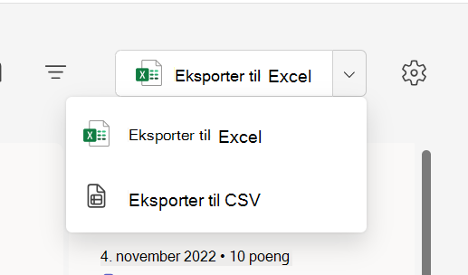 Skjermbilde av eksport.