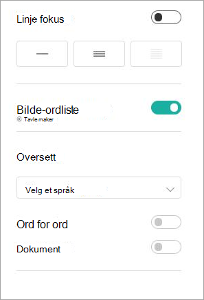 Leseinnstillinger