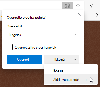 Velg Oversett aldri