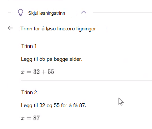 Løsningstrinn