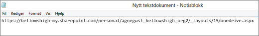 Skjermbilde av NETTADRESSE.