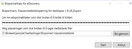 eksportnøkkel