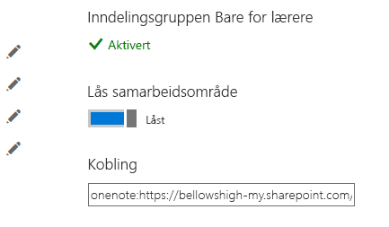Lås samarbeidsområdet med veksleknappen satt til låst posisjon.