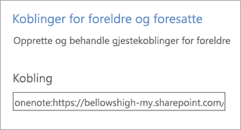 Koblinger for foreldre og foresatte i Behandle notatblokker.
