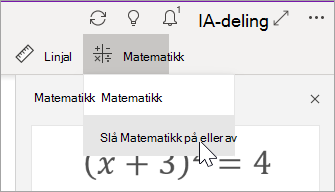 Slå Matematikk på eller av