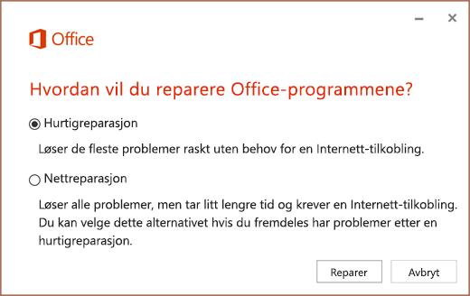Office Quick Repair